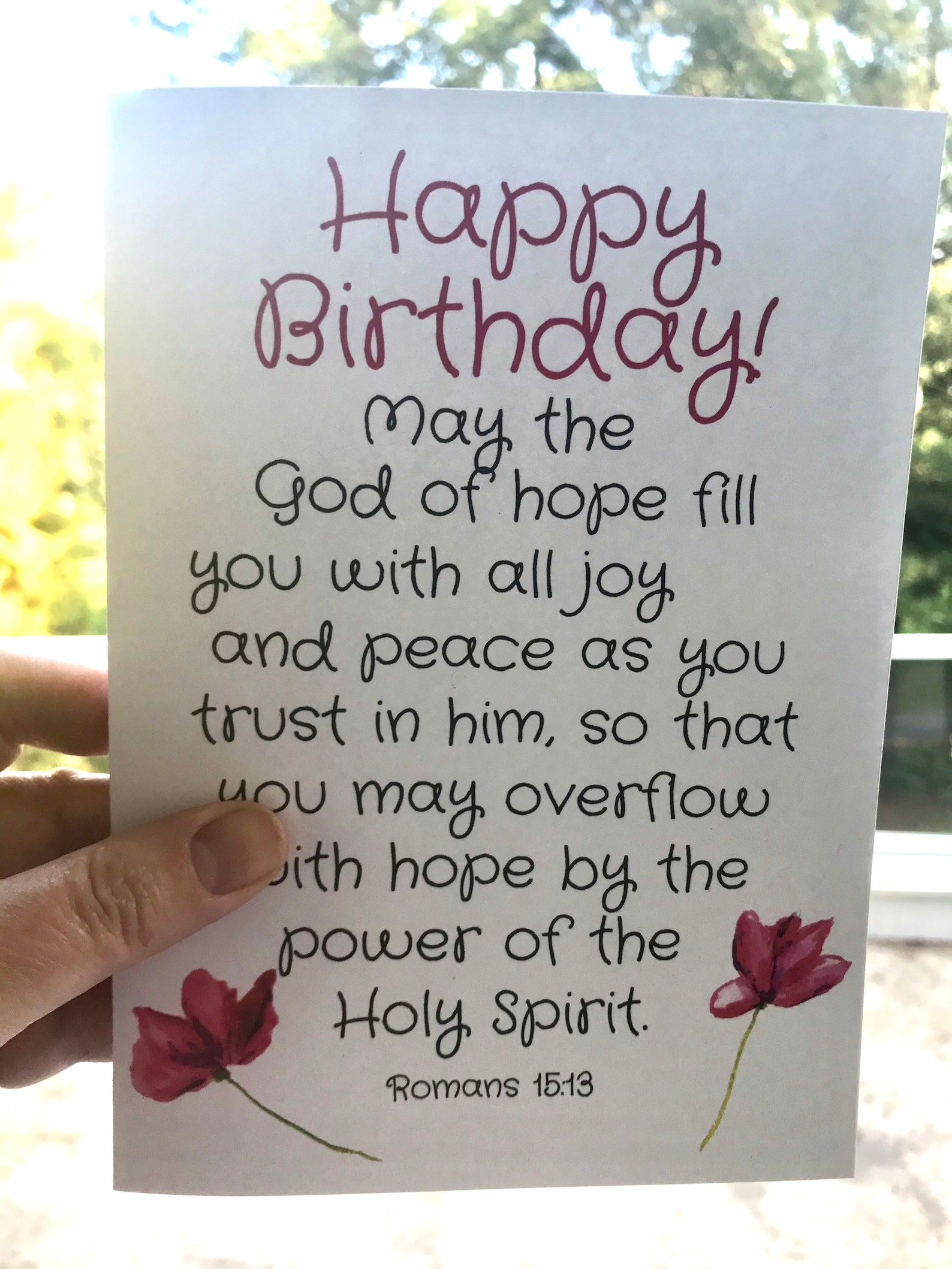 Religious PRINTABLE Birthday Card Romans Bible Verse Card | Etsy