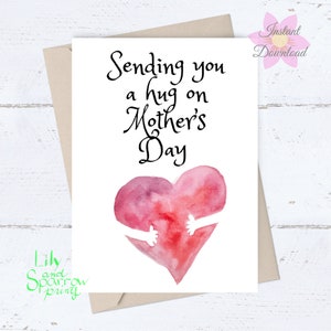 Hug Heart DRUCKBARE Mutter-Tageskarte; Lustiger netter Mutter-Tag; Digitaler Download; Drucken Sie sich aus, Pandemie Quarantäne Lockdown COVID