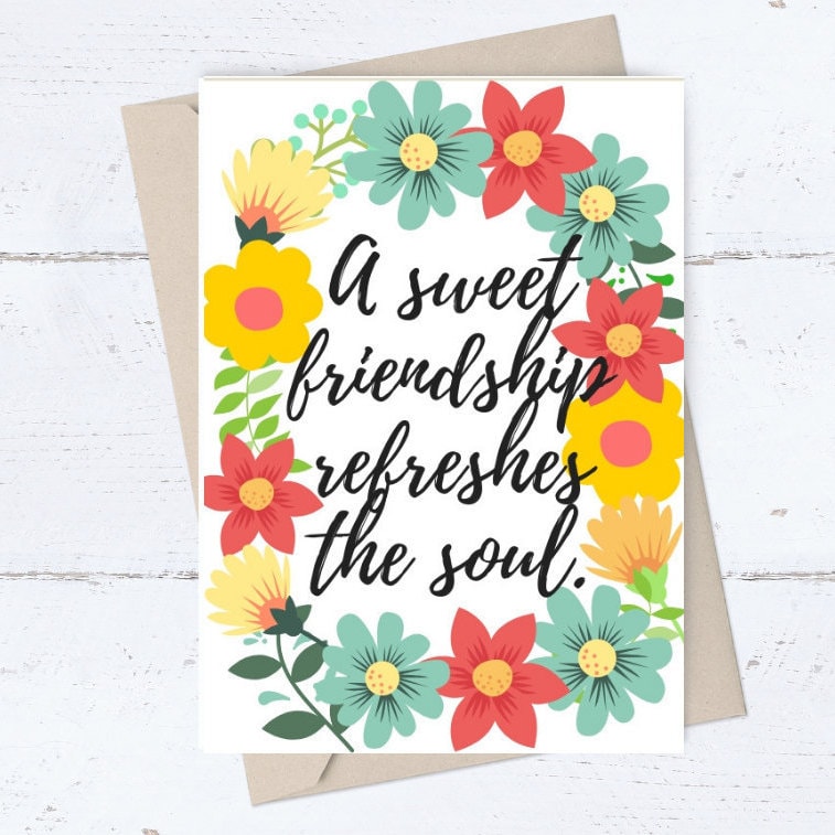PRINTABLE Friendship Card, Best Friend Card, Sweet Friendship Refreshes ...