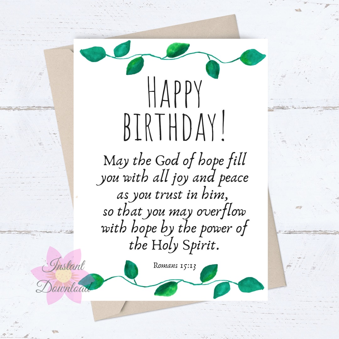 PRINTABLE Birthday Card; Religious Happy Birthday Card for Him ...
