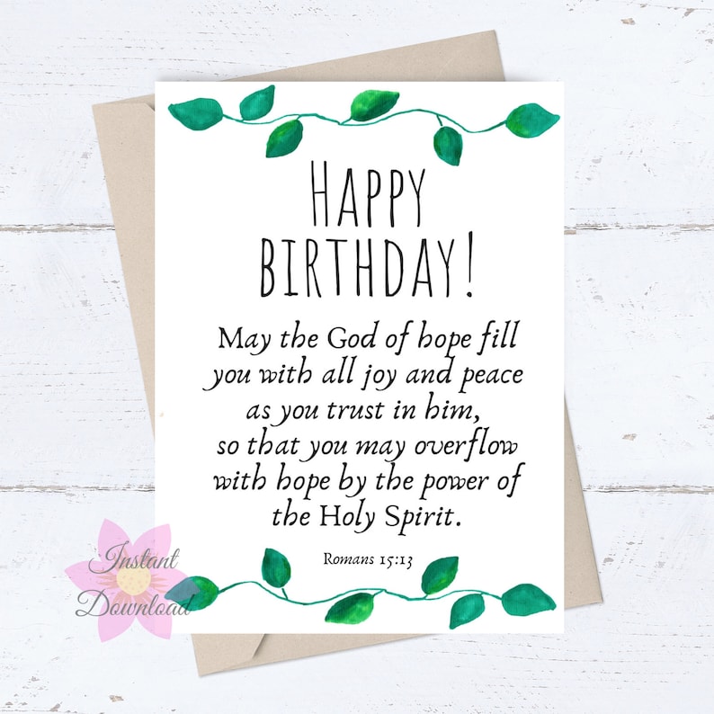 PRINTABLE Birthday Card Religious Happy Birthday Card for Him ...