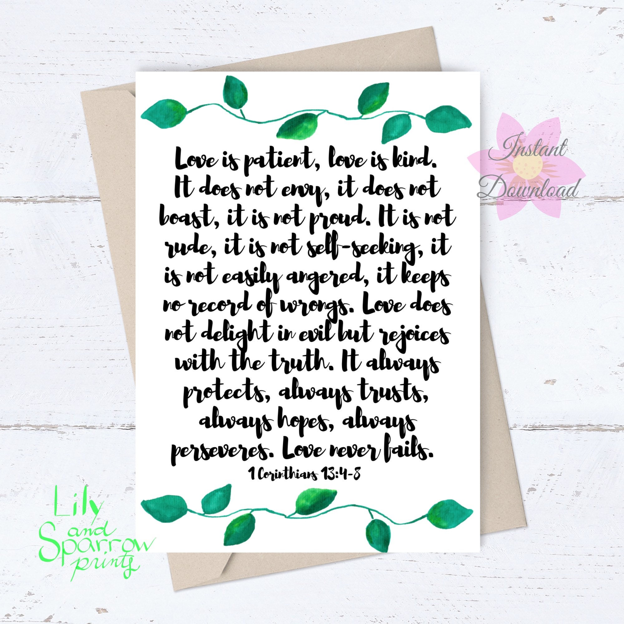 Religious PRINTABLE Valentine’s Day Card; Wedding Bible Verse Card, Digital  Download Christian Scripture; Romantic Anniversary Card, Love, image size:2000x2000