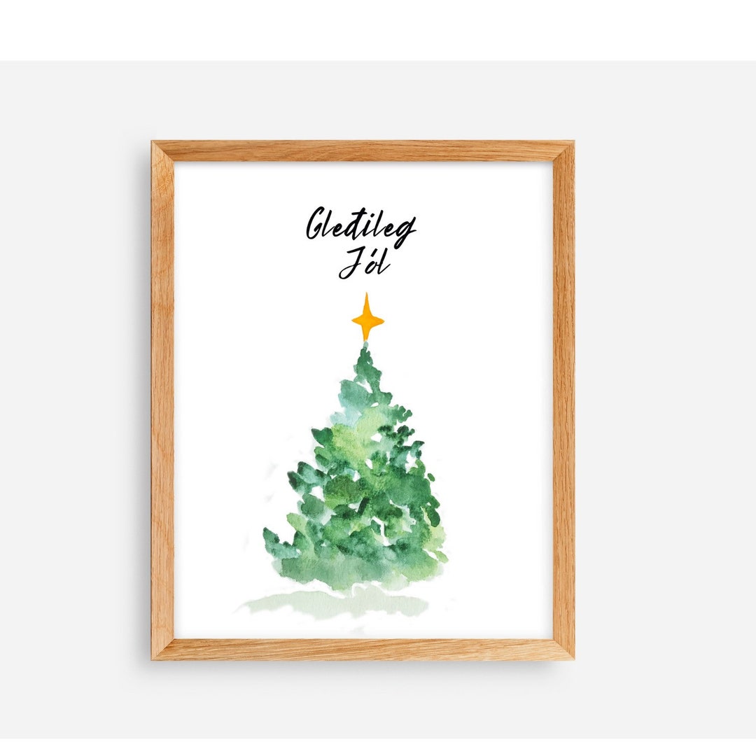 Icelandic Christmas PRINTABLE Wall Art, Christmas Tree Wall Decor ...