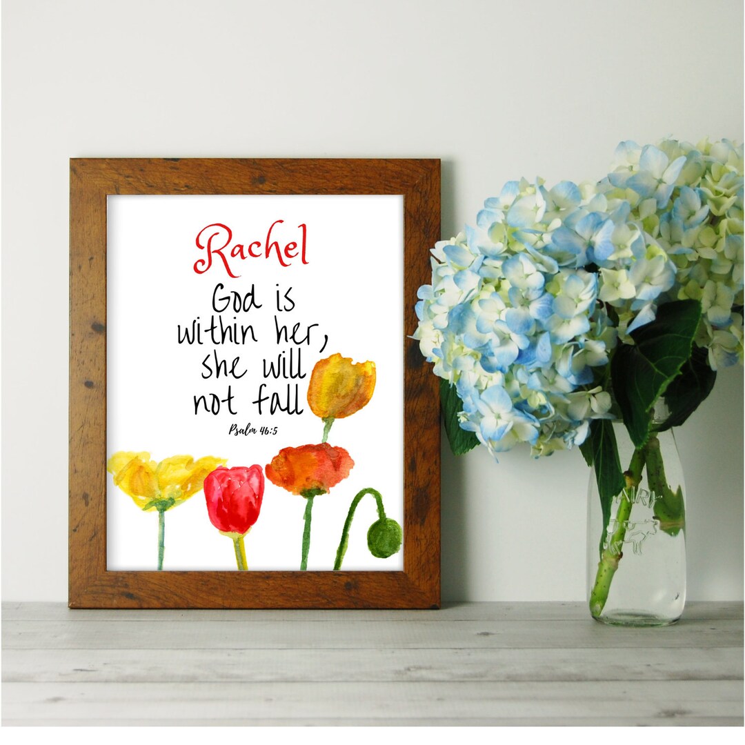 Personalized Wall Art for Girl, God is Within Her She Will Not Fall ...