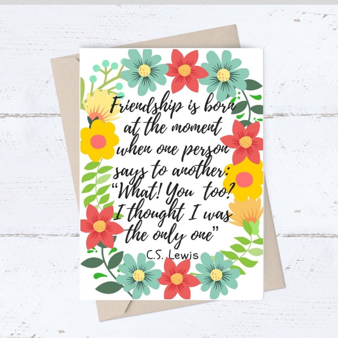 Best Friend PRINTABLE Card CS Lewis Friendship Greeting Instant DIGITAL ...