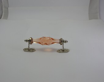 Handmade Baby Pink Crystal Door Handle Diamond Shape Designed Door Handle 6.5 inch - Door Handles, Baby Pink