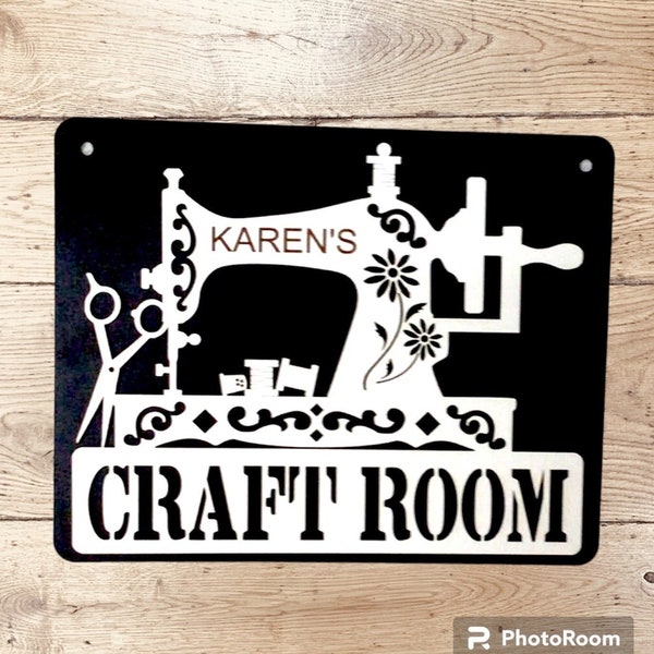 Personalised sewing Room Sign: Add Your Name and Transform Your Space into a Personal Sewing Haven.