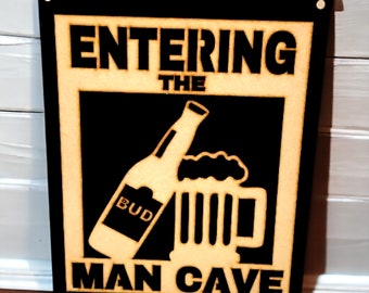 Wooden sign, rustic wall hanging sign perfect for any man cave or home pub made from wood perfect anniversary gifts for man cave .