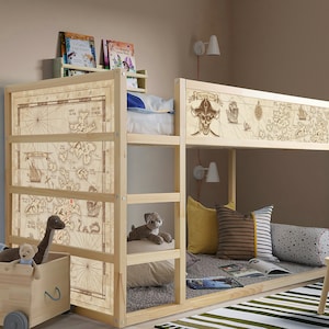 Re-seding 35 Euro für Lieferung Vintage Treasure Map IKEA Kura Bett Aufkleber