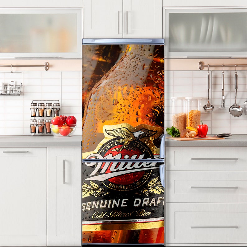 Miller Beer Fridge Wrap Vinyl Sticker Fridge Decal Beer Etsy