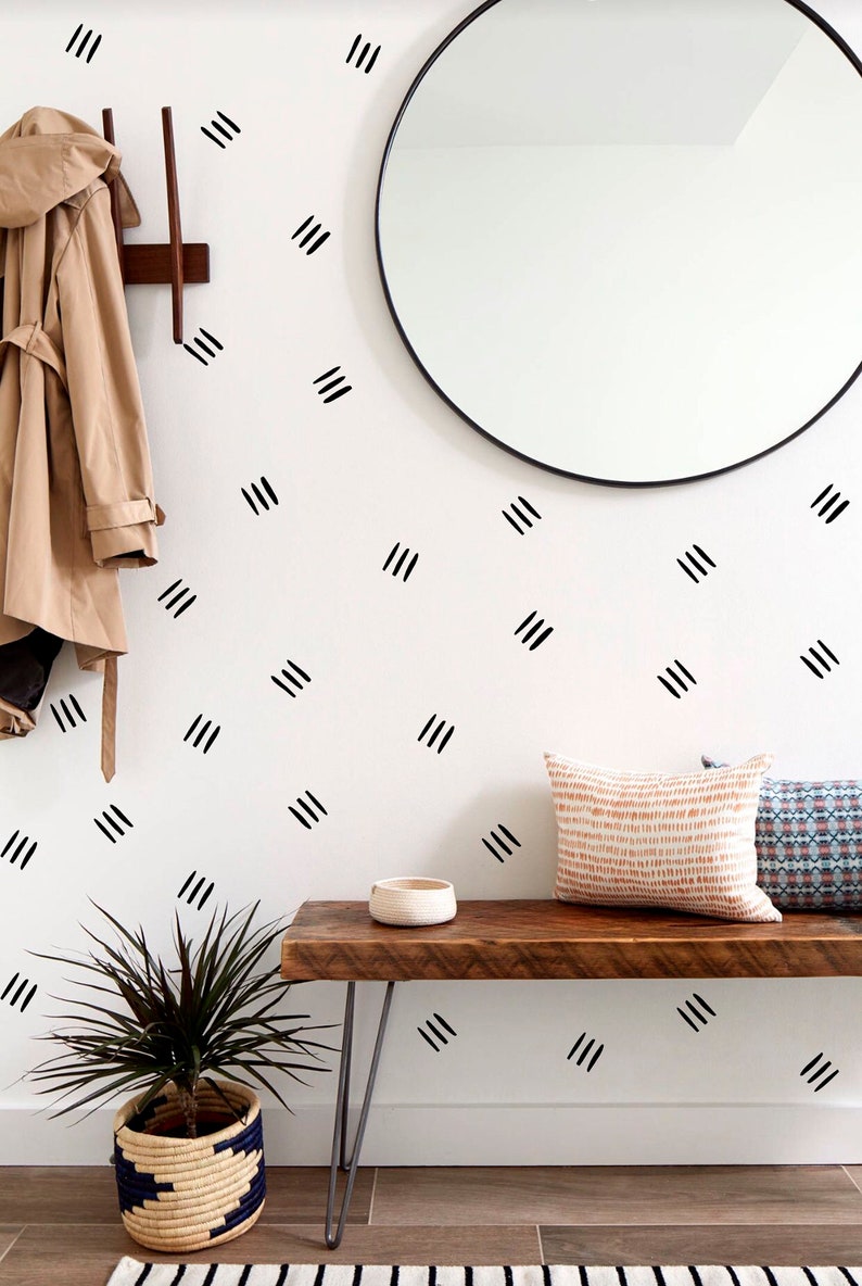Line Wall Decals Hand Painted Lines Wall Decal Removable Wall Etsy