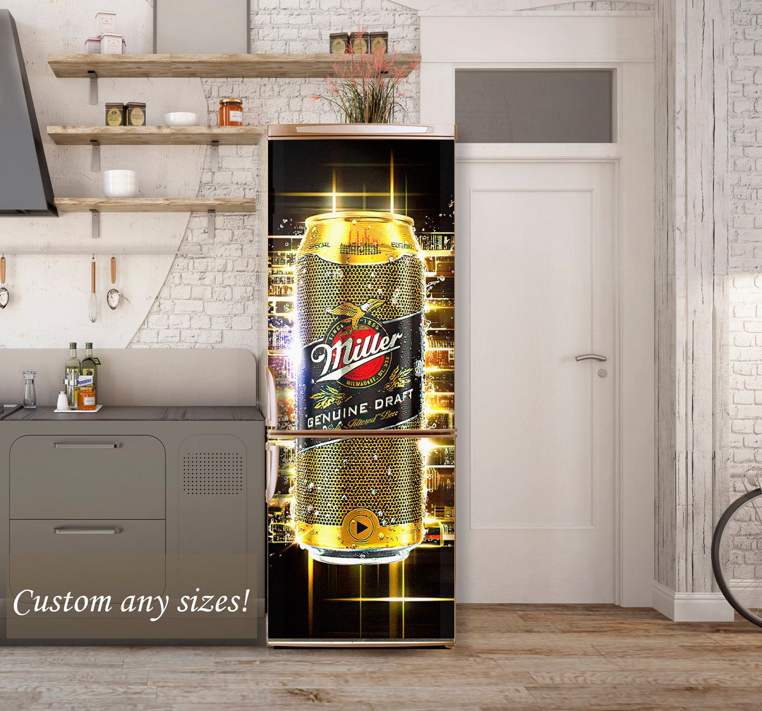 Beer Miller Lite Fridge Wrap Logo Door Mural Miller Fridge Etsy