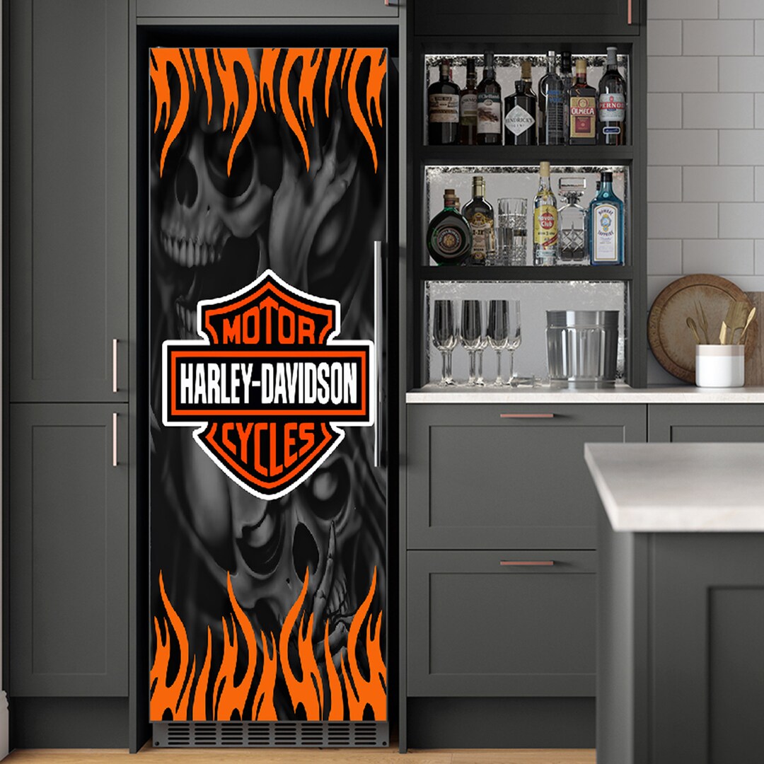 Nu al gangpad Ongunstig Harley Davidson Fridge Wrap MotorCycles Vinyl Sticker - Etsy België