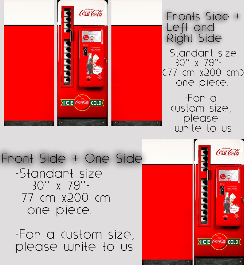 Vintage Coca Cola Fridge Wrap Retro Vending Machine Decal Etsy