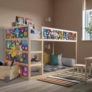 Decalcomania per letto Kura Pokemon IKEA, Decalcomania per cameretta Ikea, Letto a castello Anime Ikea, Copriletto per letto Kura per bambini