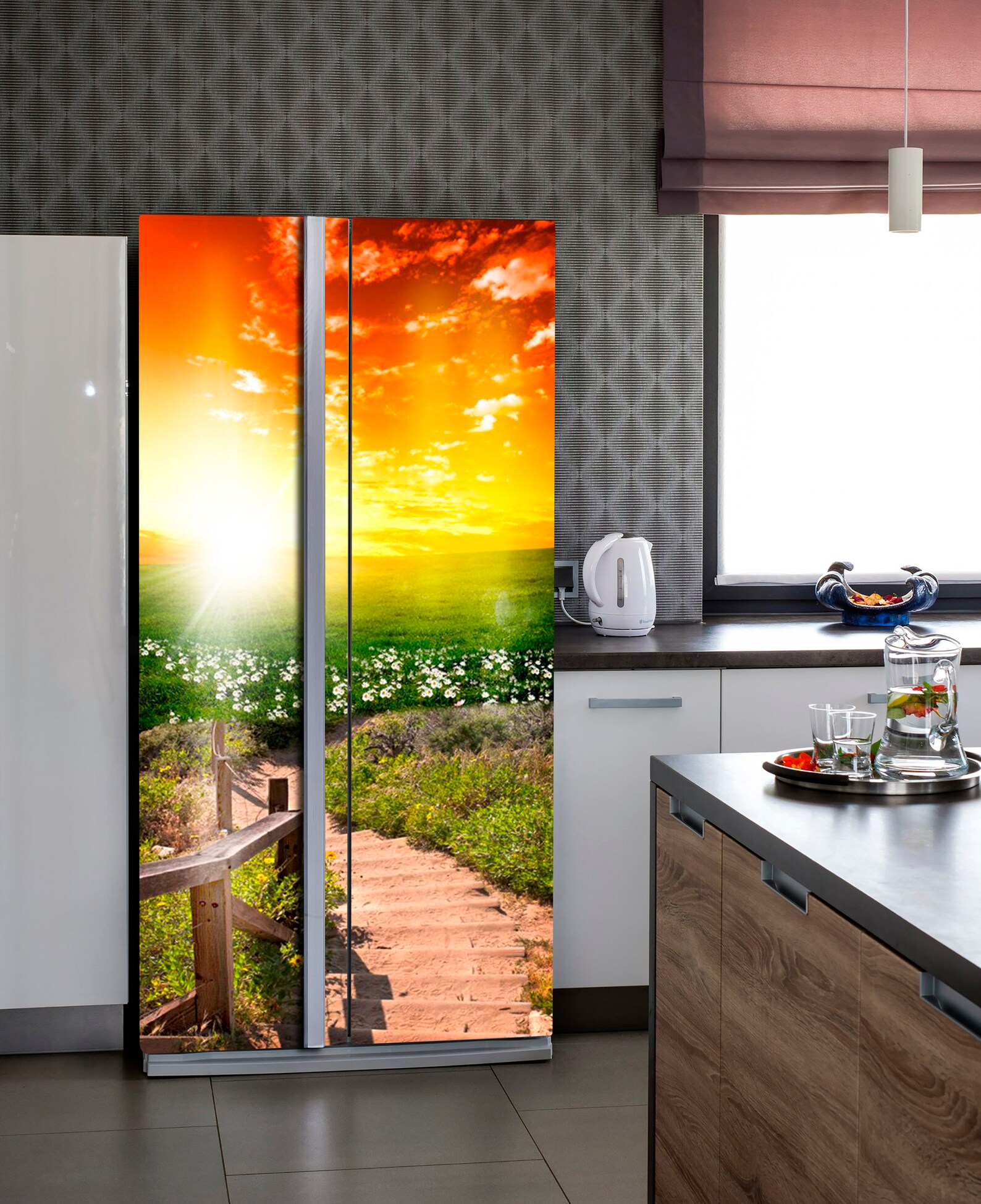 Beautiful sunset Fridge decal Home decor Fridge wrap Kitchen Etsy