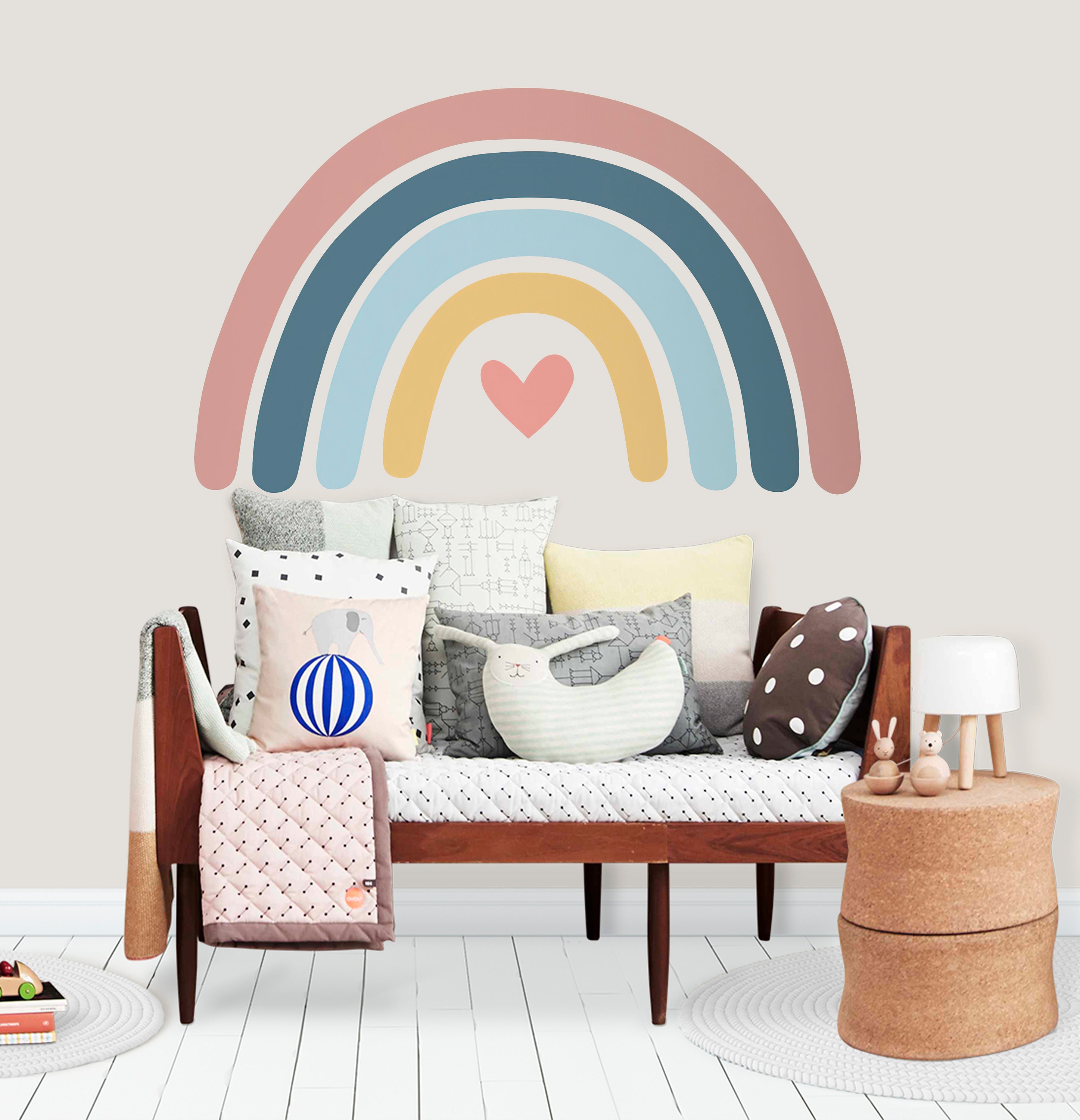 Rainbow Wall Decals Hand Drawn Rainbow Wall Sticker Nursery Etsy