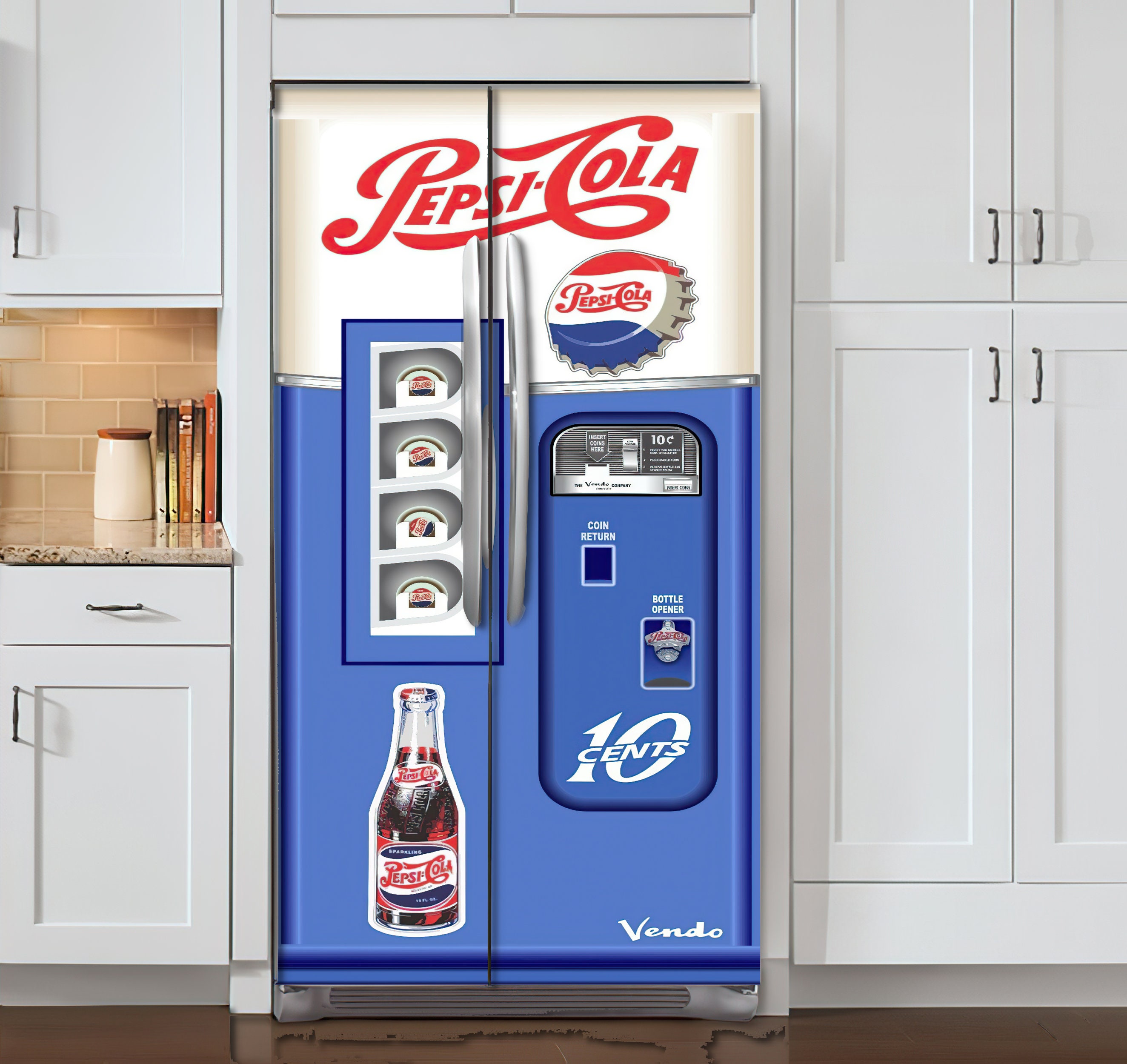 Vintage Pepsi Cola Vending Machine Frigde Decal Side by Side Etsy