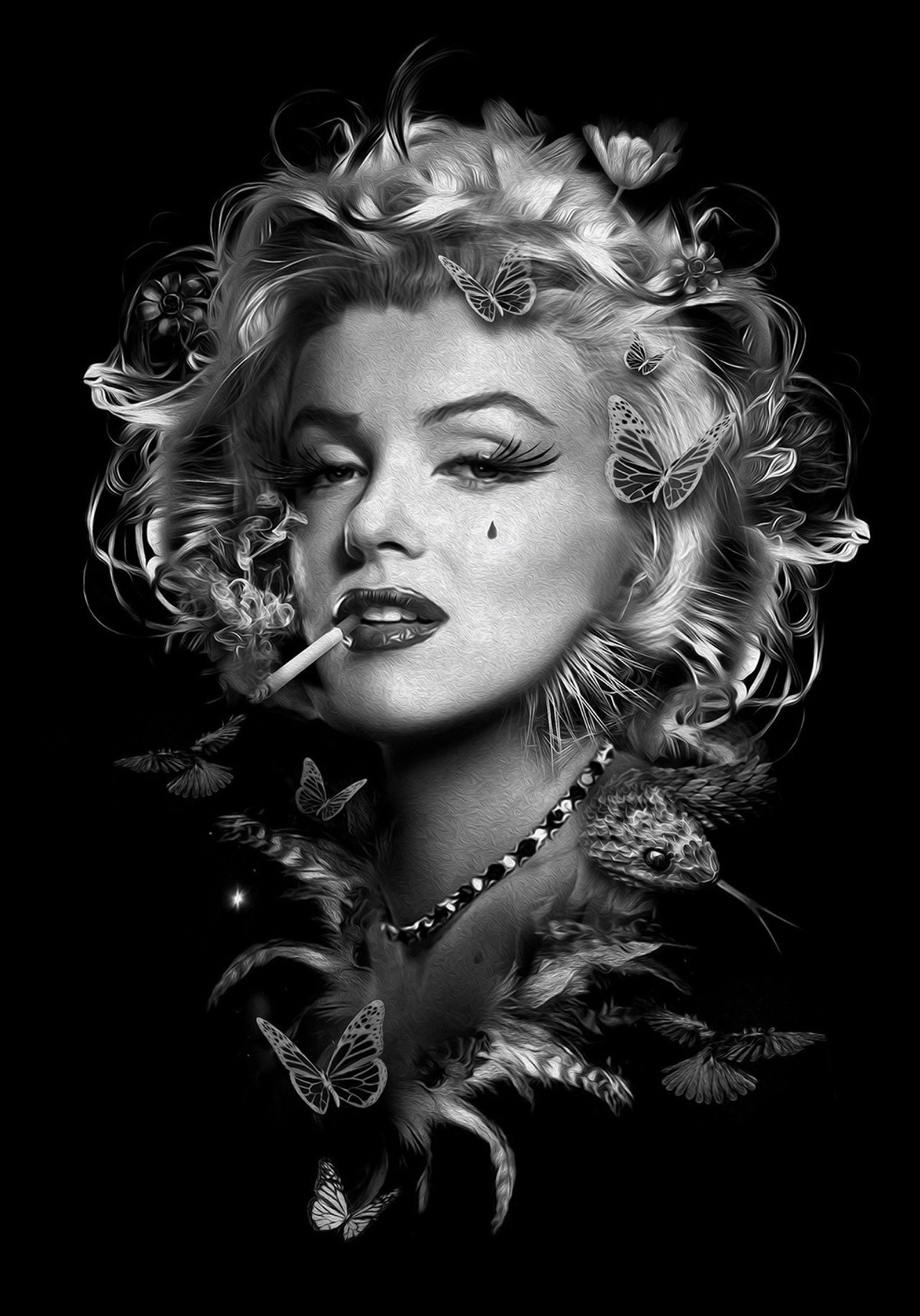 Marilyn Monroe Druck schwarz und weiß Poster Kunstdruck Mode Etsy