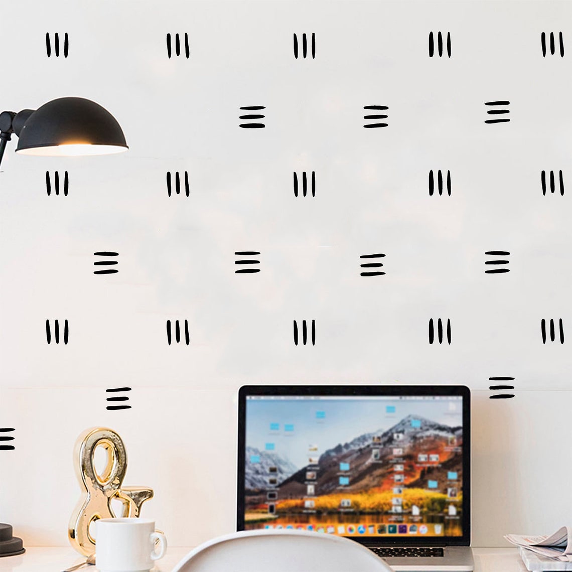 Line Wall Decals Hand Painted Lines Wall Decal Removable Wall Etsy