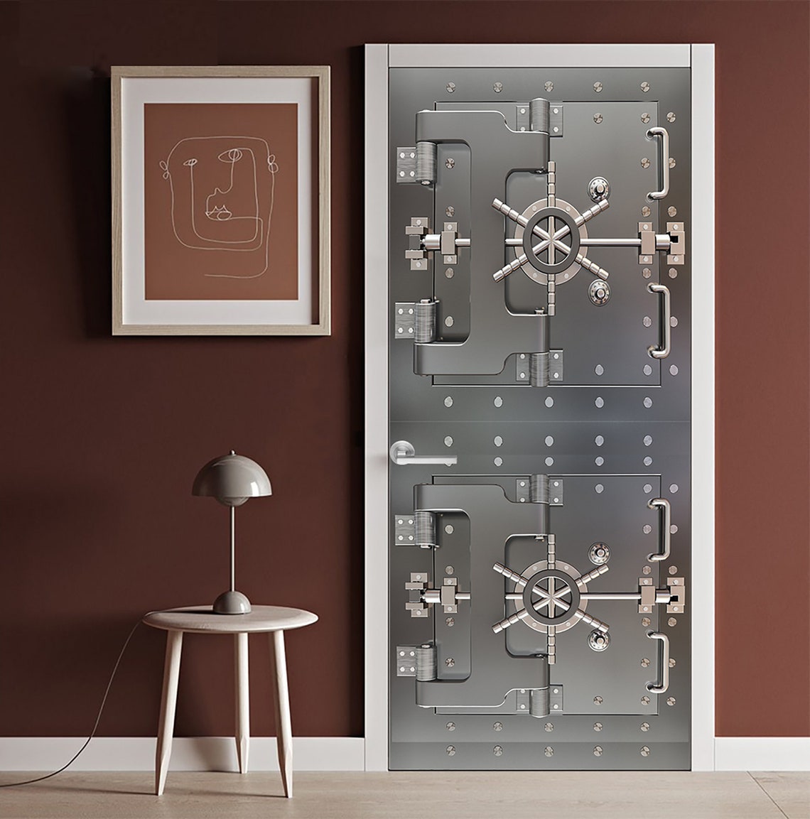 Safe Door Mural Safe Door Fridge Decal Door Wrap Vinyl Etsy