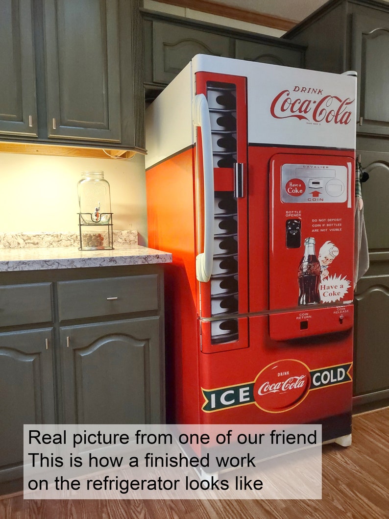 Vintage Coca Cola Fridge Wrap Retro Vending Machine Decal Etsy