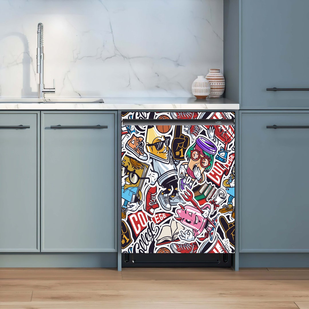 Modern Stickers Pattern Dishwasher Decal Colorful Decals Etsy