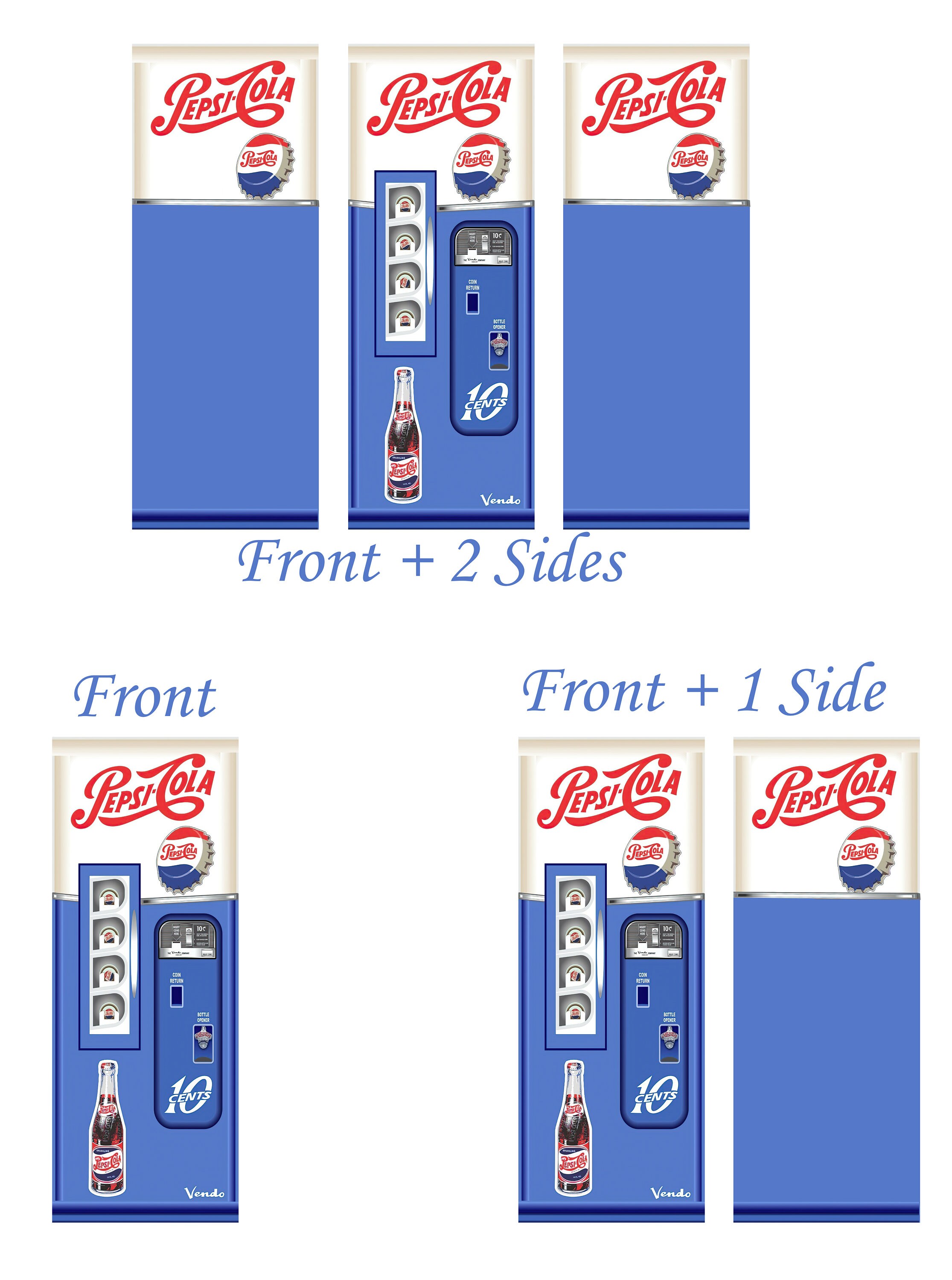Vintage Pepsi Cola Vending Machine Frigde Decal Side by Side Etsy