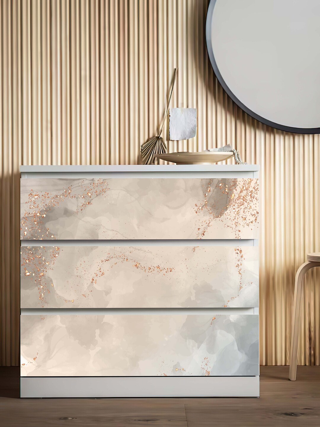 Marble Texture Ikea Malm Dresser Decal Abstract Dresser Vinyl Etsy