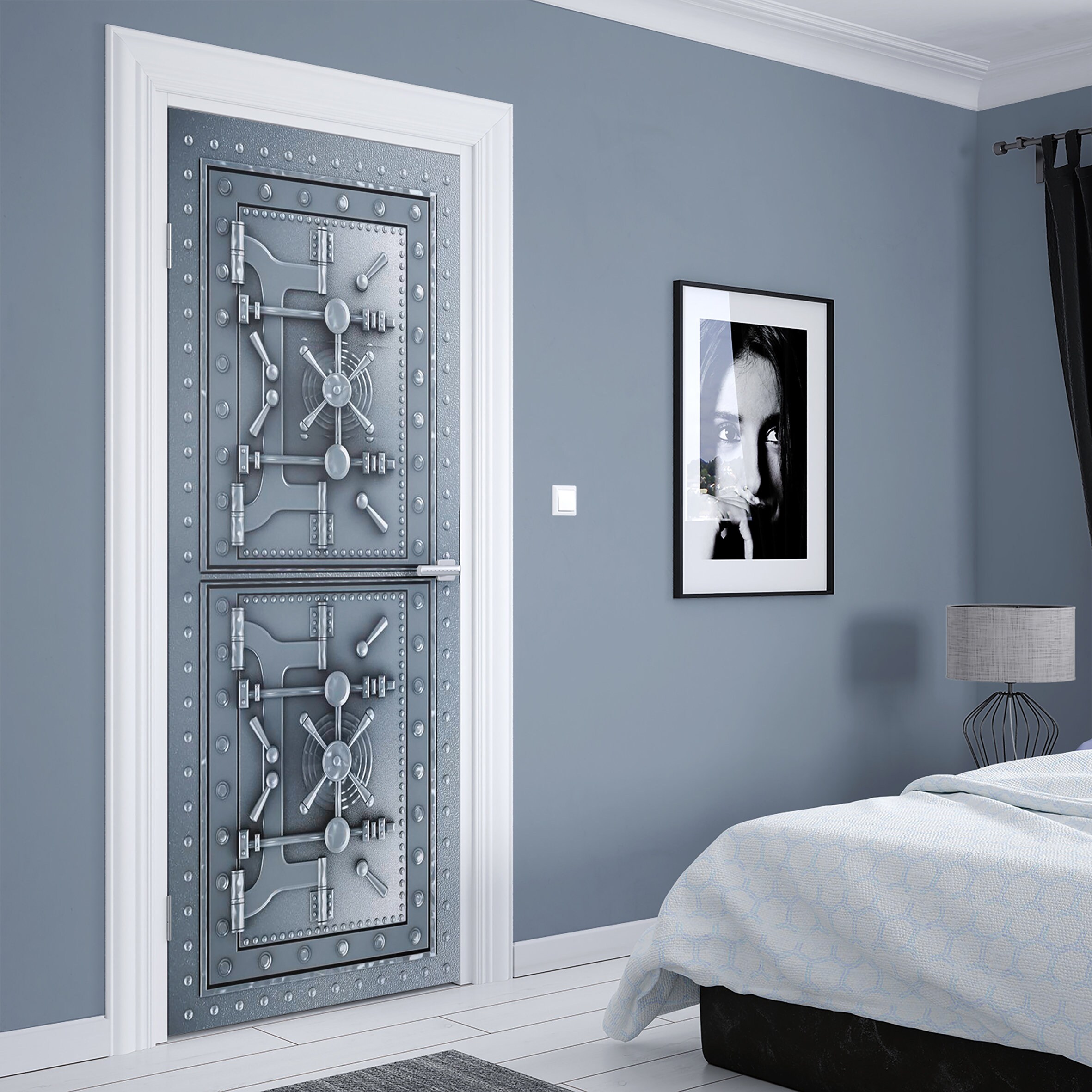 Safe door mural Metal door decal Fridge wrap Door mural vinyl Etsy