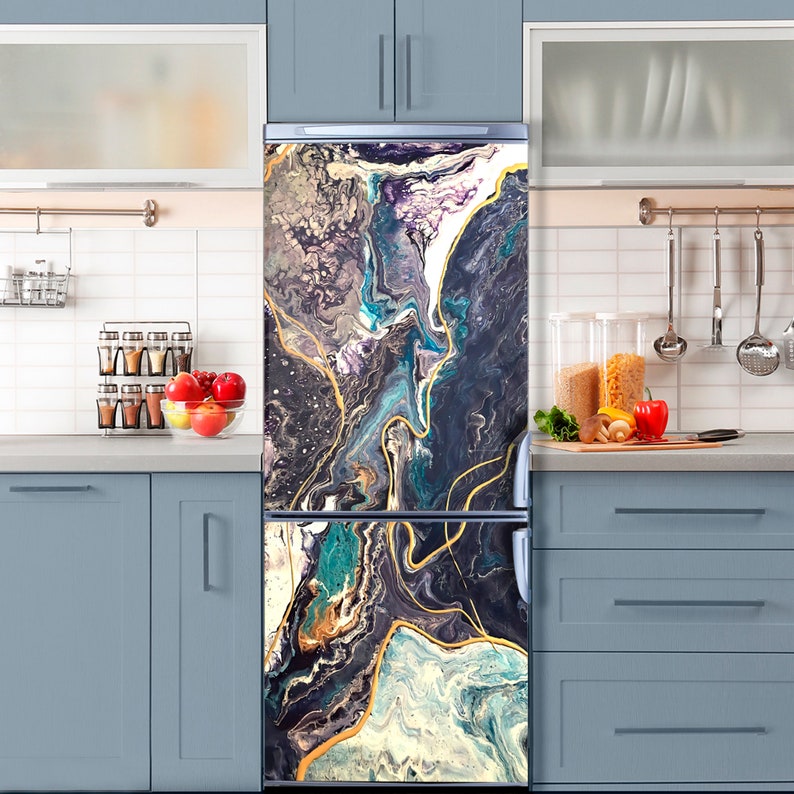 Marble Refrigerator Wrap Marble Vinyl Skin Fridge Stone Etsy