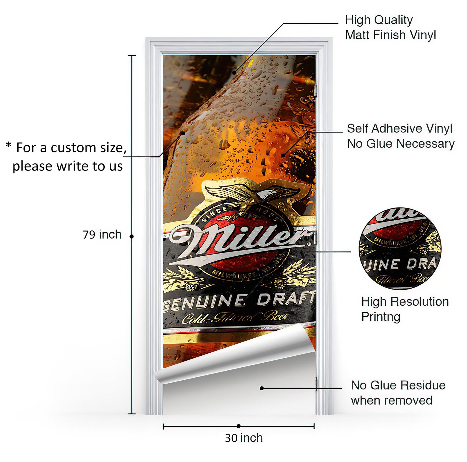 Miller Beer Fridge Wrap Vinyl Sticker Fridge Decal Beer Etsy