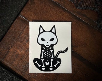 Cat Skeleton Sticker | Vinyl Decal