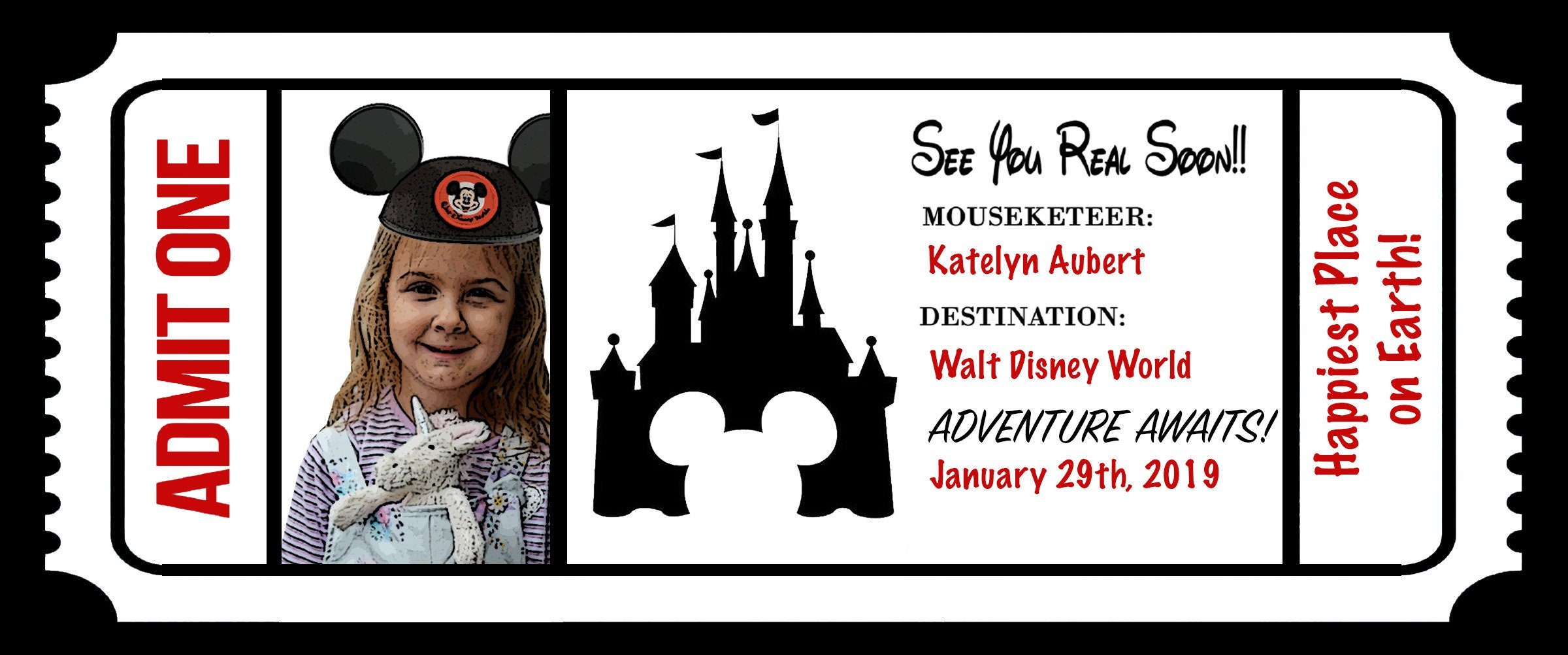 Custom Disney Surprise Ticket Personalized With Child #39 s Etsy Custom Disney Surprise Ticket Personalized With Child #39 s Etsy