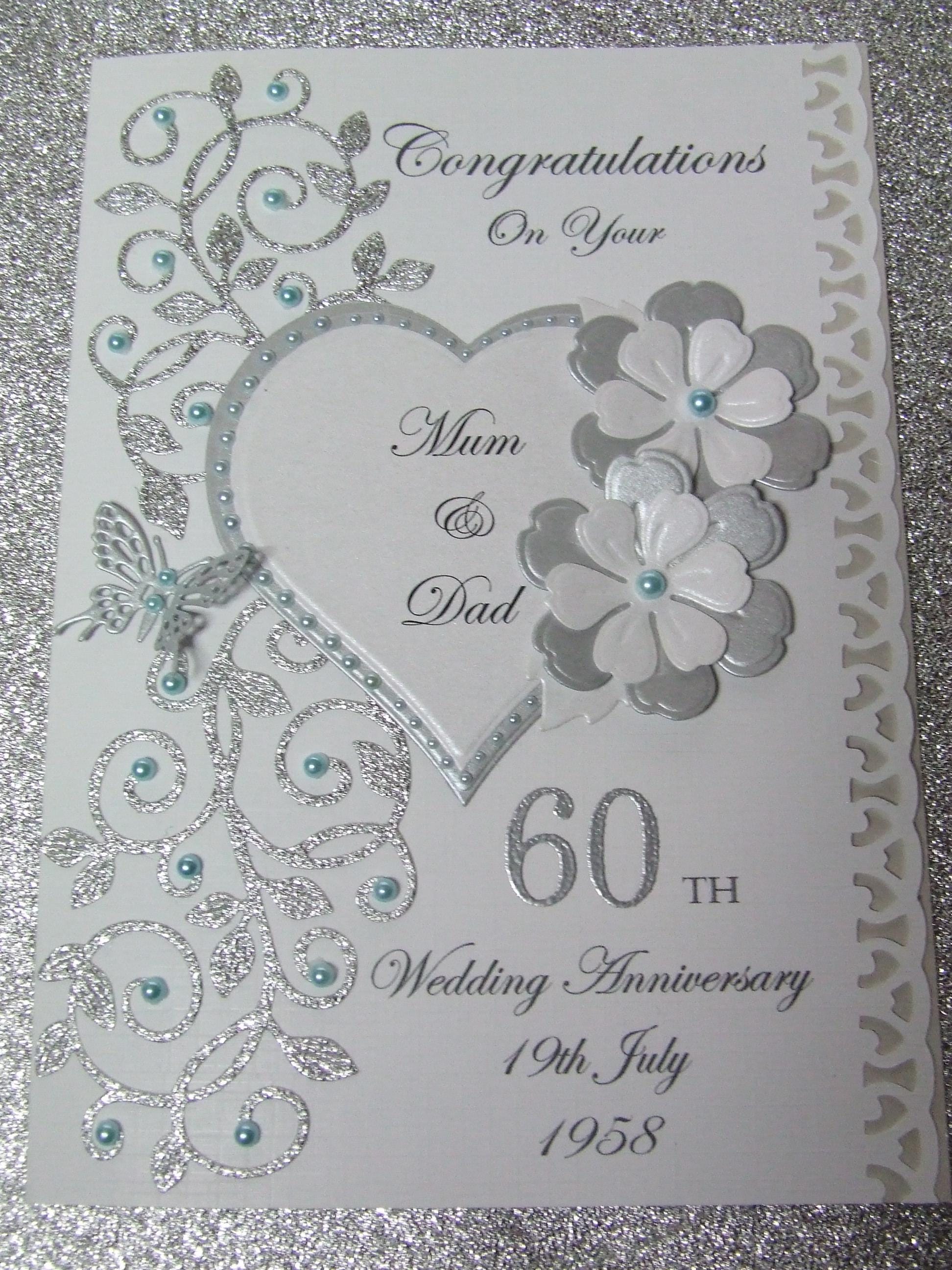 Golden Wedding Anniversary Card 50th Handmade Personalised Etsy