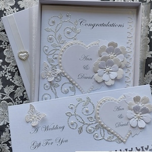Wedding day card with Gift voucher/money Envelope. Boxed, keepsake
