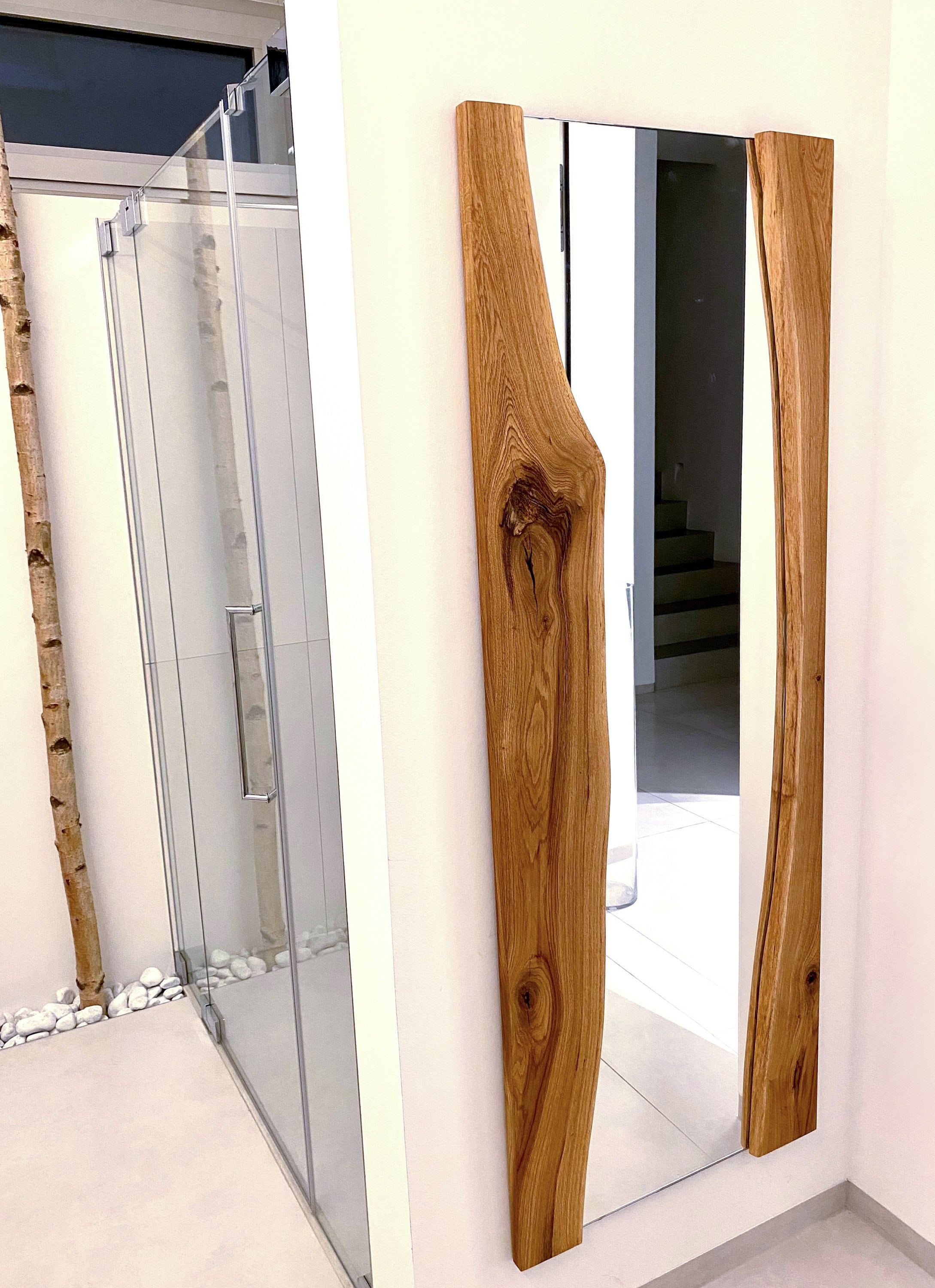 Bathroom Mirror With Live Edge Oak Frame - Etsy