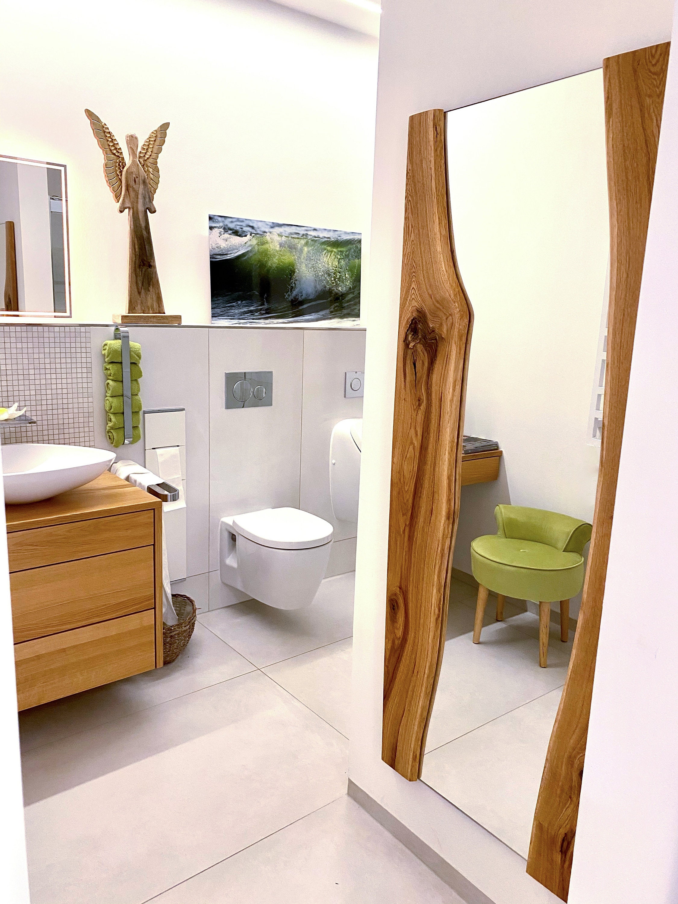 Bathroom Mirror With Live Edge Oak Frame - Etsy