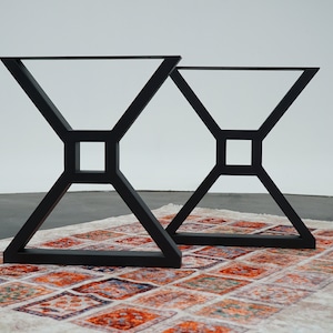 Industrial Style Metal Table Leg with Beam Attachment for Dining Tables