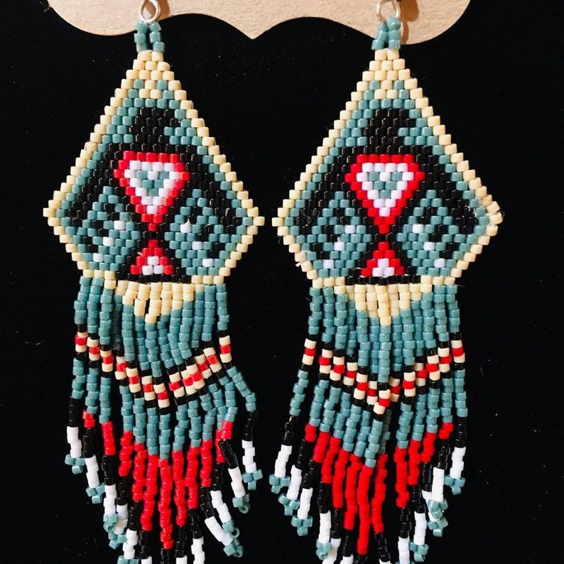 Native American Thunderbird Beaded Earrings | Etsy