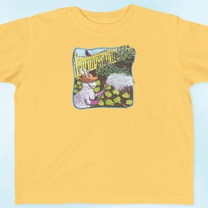 Rabbit Gardener Fine Jersey Tee, Eco-Friendly Children&#39;s Clothing, Hand-Drawn Toddler Cotton T-Shirt, Unisex Kids Shirt, Cute Bunny Top