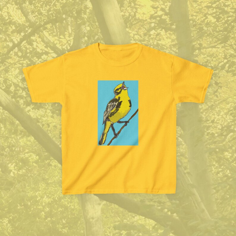 Songbird Graphic Kids Cotton Tee: Eco-Friendly Children's Shirt Bild 4