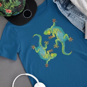Lizard Kids Tee, Eco-Friendly Hand-Drawn Children&#39;s T-Shirt, Light Cotton Top, Reptile Art Shirt, Animal Tee for Boys and Girls, Kids