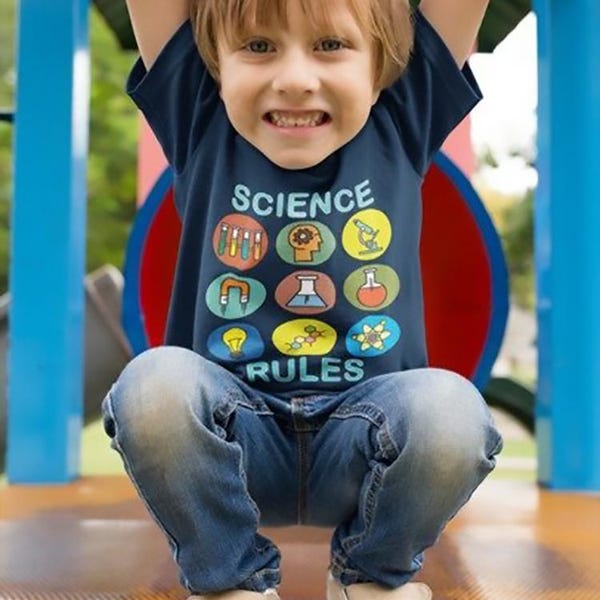 Science Rules Toddler T-Shirt: Eco-Friendly Cotton Kids Tee