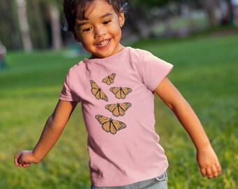 Monarch Butterfly Toddler Tee: Eco-Friendly Organic Cotton Shirt