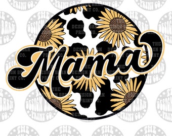Arte digital para sublimación en formato PNG. Descarga digital de arte PNG con temática del oeste. Diseño de girasol para sublimación. Diseño para mamá.