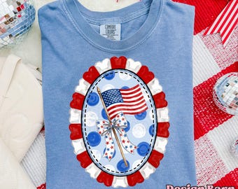 Amerikansk flagga png, patriotisk png, fjärde juli-design, sommar-png, USA-design, trendig sommarsublimering-png, amerikansk png