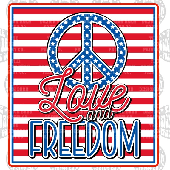 DIGITAL Peace Love and Freedom PNG Digital Download PNG | Etsy