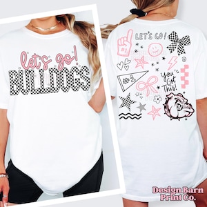 Bulldog Mascot Bundle Png Mascot Game Day Design PNG Checkered Sport Spirit Wear Design Sublimation Game Day Png Preppy Sport Png Mascot Png