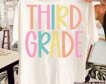 Third Grade Polka Dot Png Back To School Design School Grades